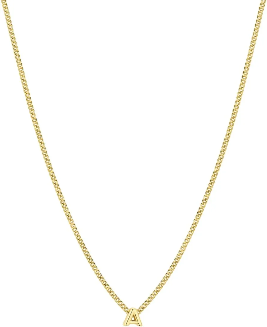 gorjana - Wilder Mini Alphabet Necklace - 18k Gold-Plated or Silver-Plated Brass - Personalized Initial Charm - Secure Closure, Adjustable Length - Timeless Elegance