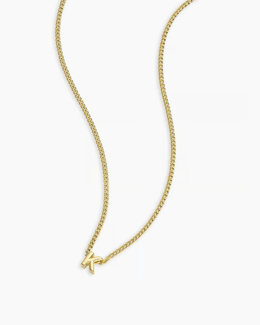 gorjana - Wilder Mini Alphabet Necklace - 18k Gold-Plated or Silver-Plated Brass - Personalized Initial Charm - Secure Closure, Adjustable Length - Timeless Elegance