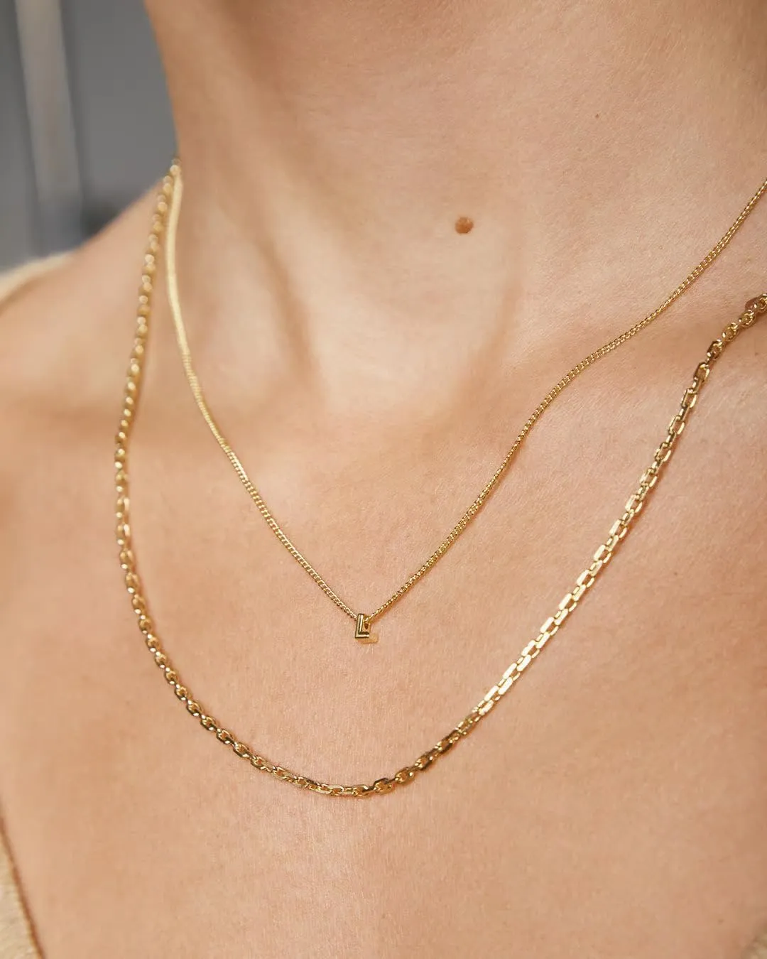 gorjana - Wilder Mini Alphabet Necklace - 18k Gold-Plated or Silver-Plated Brass - Personalized Initial Charm - Secure Closure, Adjustable Length - Timeless Elegance