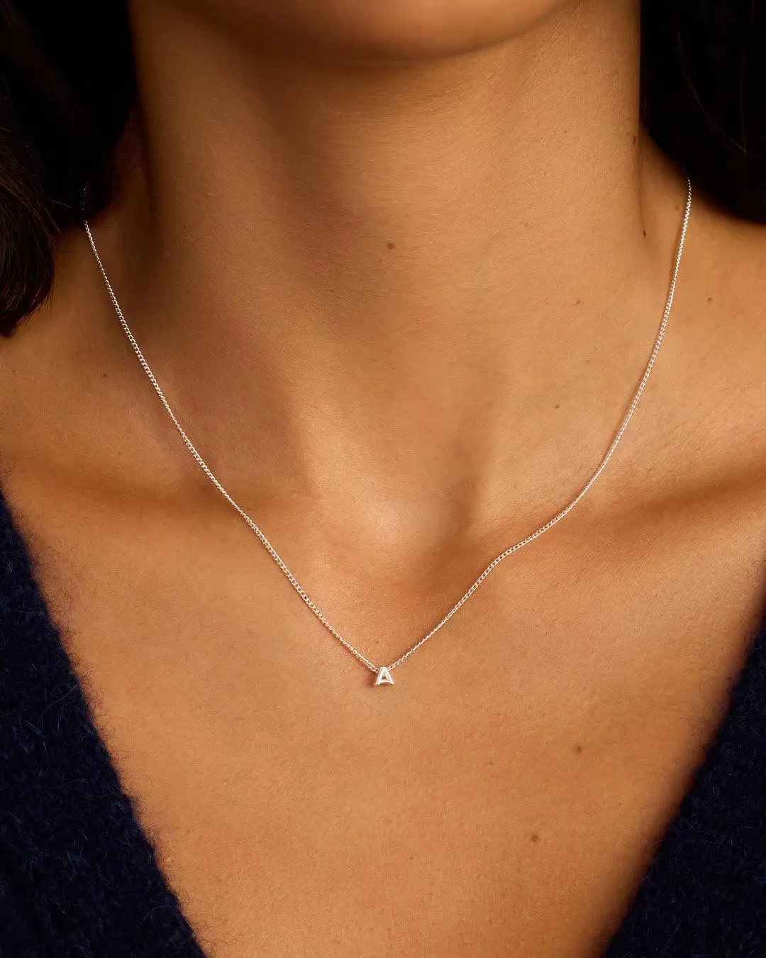 gorjana - Wilder Mini Alphabet Necklace - 18k Gold-Plated or Silver-Plated Brass - Personalized Initial Charm - Secure Closure, Adjustable Length - Timeless Elegance