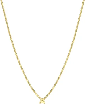 gorjana - Wilder Mini Alphabet Necklace - 18k Gold-Plated or Silver-Plated Brass - Personalized Initial Charm - Secure Closure, Adjustable Length - Timeless Elegance
