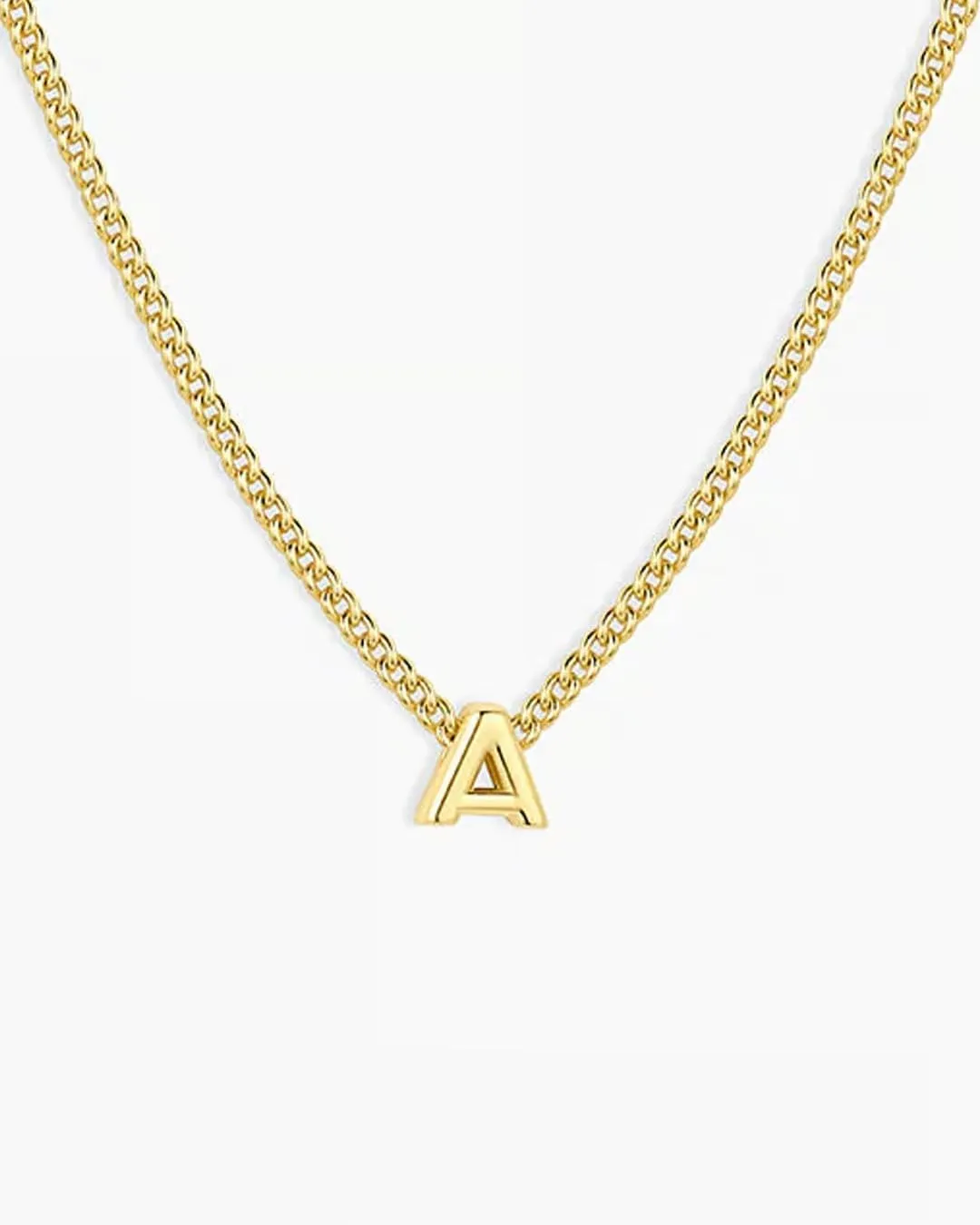 gorjana - Wilder Mini Alphabet Necklace - 18k Gold-Plated or Silver-Plated Brass - Personalized Initial Charm - Secure Closure, Adjustable Length - Timeless Elegance