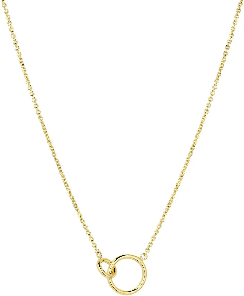 gorjana - Wilshire Adjustable Necklace 18-inch - 18k Gold Plated Brass - Elegant Interlocking Charm - Adjustable Slide Closure - Dainty Layering Staple - Lightweight Daily Wear