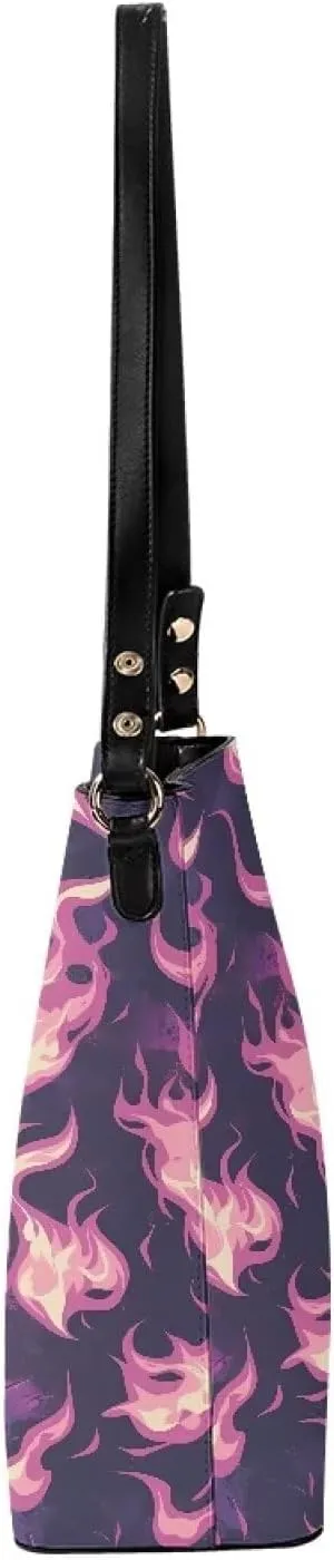 Gothic Style Bucket Bags Purses for Women with Adjustable Strap, PU Leather Tote Handbags Large Top Handle Satchel