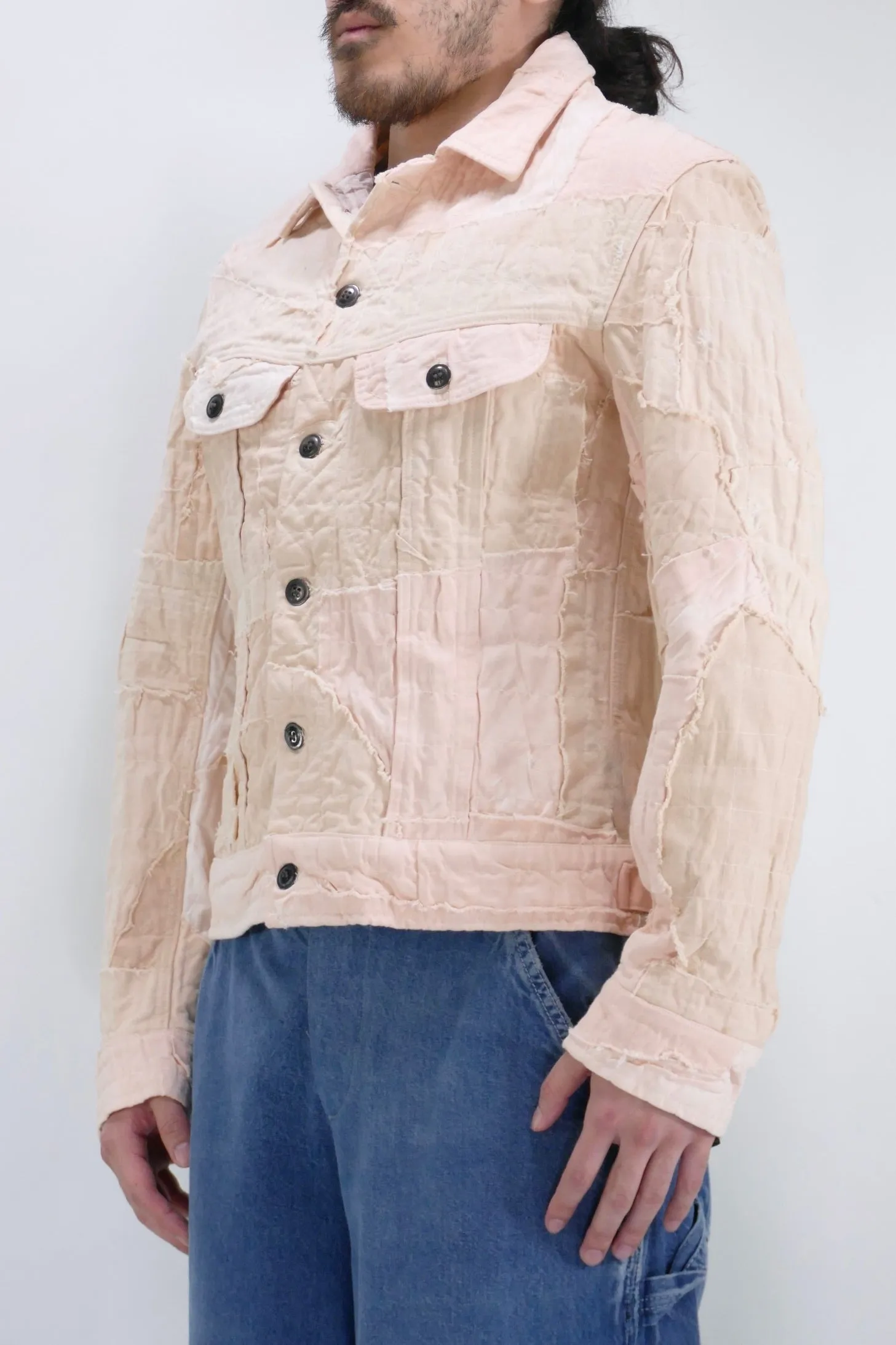 Greg Lauren Work Canvas Stitchwork Jacket - Pink