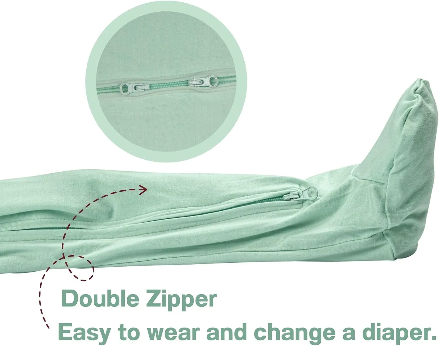 GUISBY Rayon Baby Footies Pajamas, Soft Long Sleeve with 2 way Zipper Sleepers