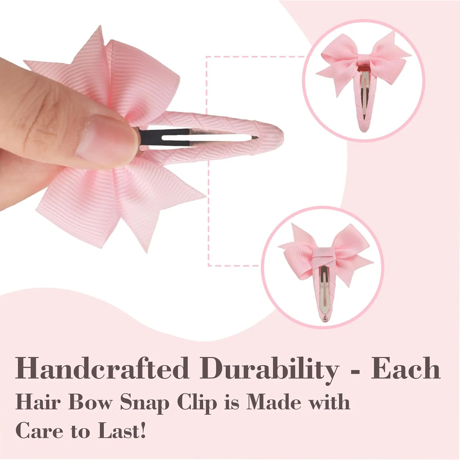 Hair Clips, 40-Pack Premium Quality Lightweight Hair Bows Snap Clips in 20 Colors, Baby Barrettes, Hair Pins, Hair Bows for Pigtails, Children Hair Accessories