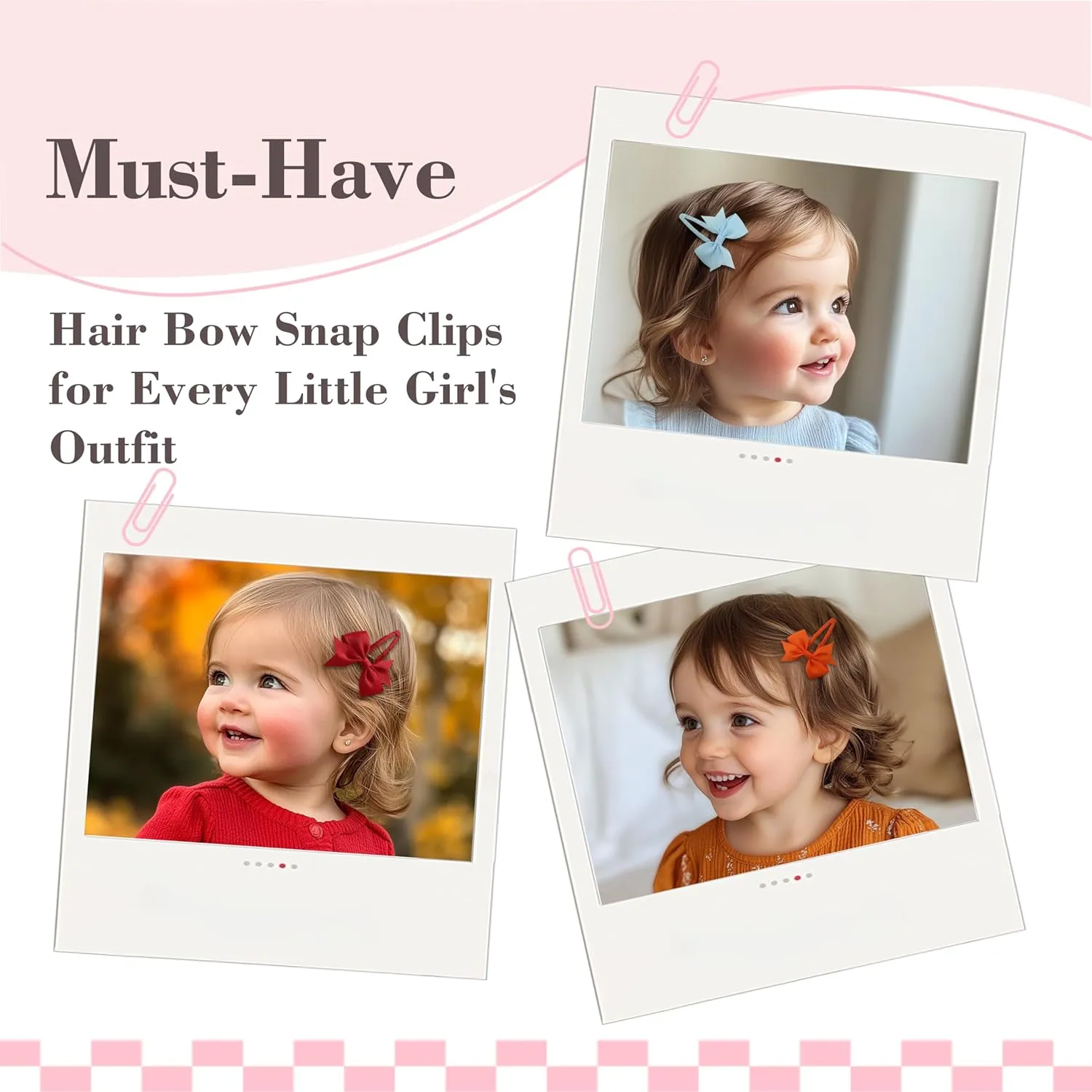 Hair Clips, 40-Pack Premium Quality Lightweight Hair Bows Snap Clips in 20 Colors, Baby Barrettes, Hair Pins, Hair Bows for Pigtails, Children Hair Accessories