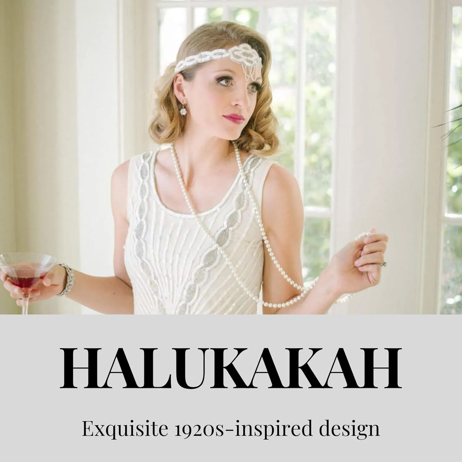 Halukakah 1920s Long Pearl Necklace for Women - Exquisite Natural Cultured Pearls - Luxurious 8mm Strand with Timeless Elegance - Length 60"/71" - Perfect for Special Occasions