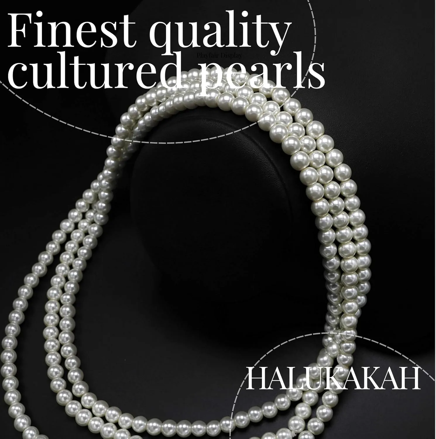 Halukakah 1920s Long Pearl Necklace for Women - Exquisite Natural Cultured Pearls - Luxurious 8mm Strand with Timeless Elegance - Length 60"/71" - Perfect for Special Occasions