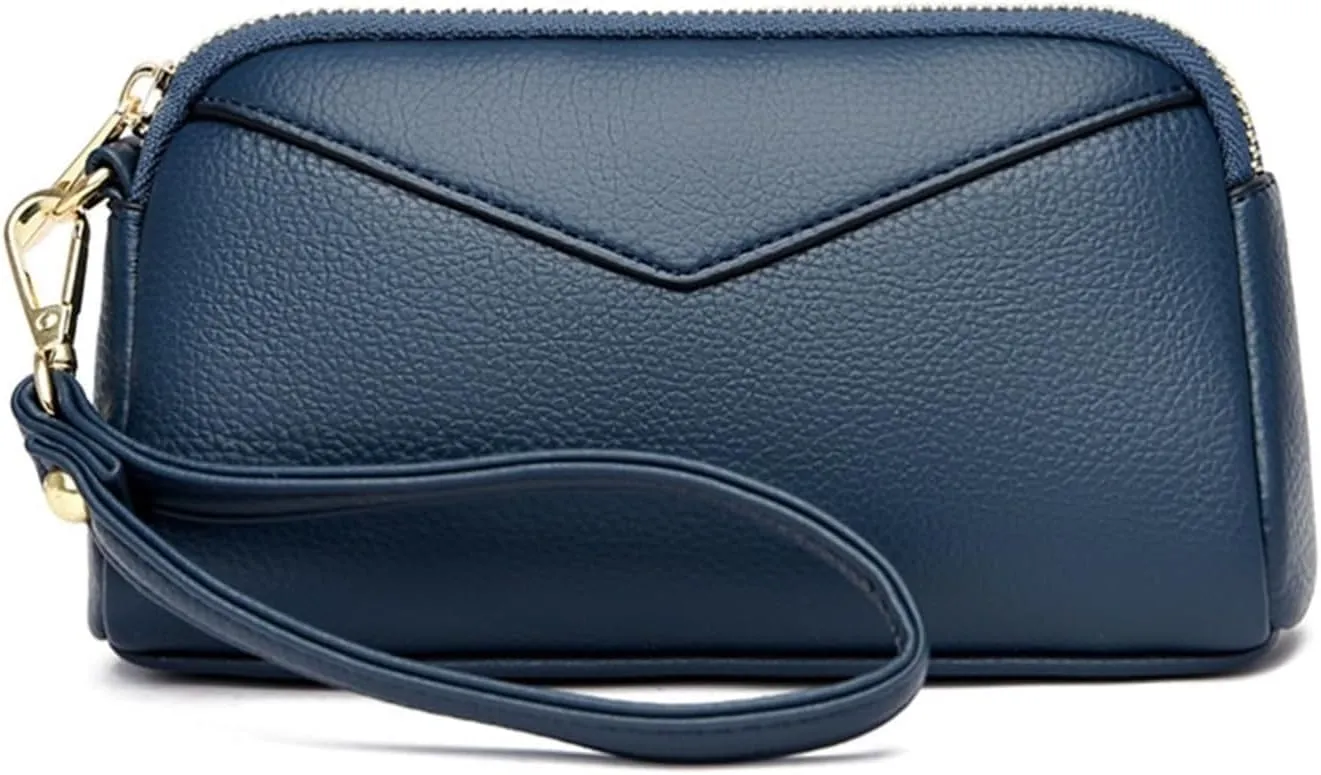 Handbags Women's Wallets Coin Purses Pouches Genuine Leather Evening Bags Money Organizers Bags Card Cases(Blue)