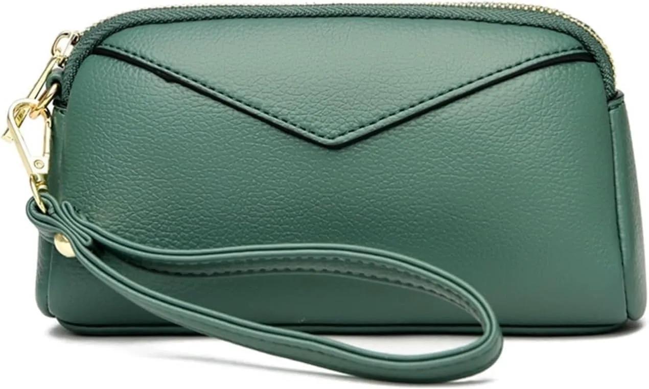 Handbags Women's Wallets Coin Purses Pouches Genuine Leather Evening Bags Money Organizers Bags Card Cases(Green)