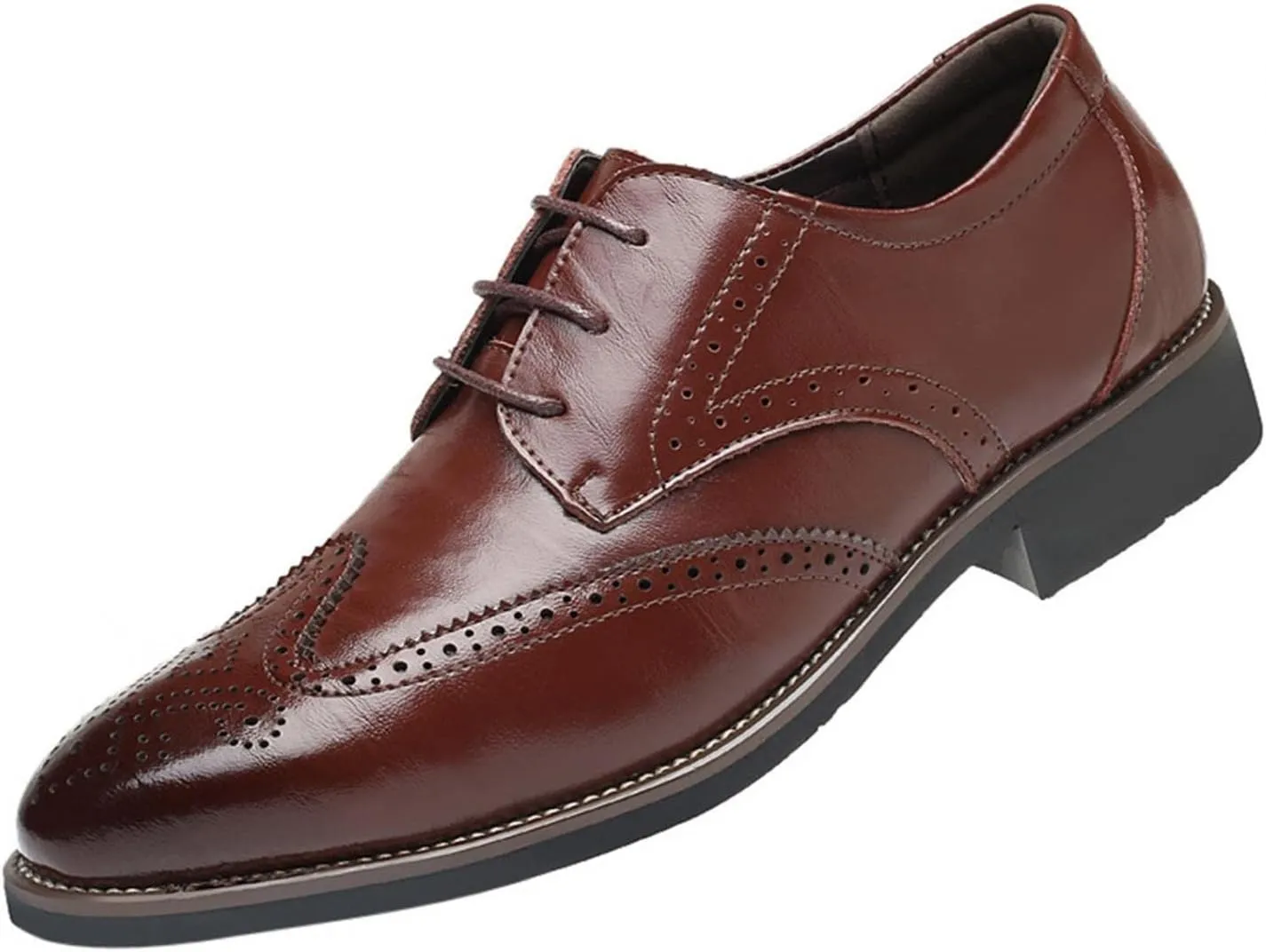Hbeylia Mens Tuxedo Shoes Patent Leather Lace Up Formal Business Oxford Dress Shoes Classic Fashion Closed Pointed Toe Leather Tuxedo Oxford Wingtip Dress Shoes For Men Business Office Work Wedding