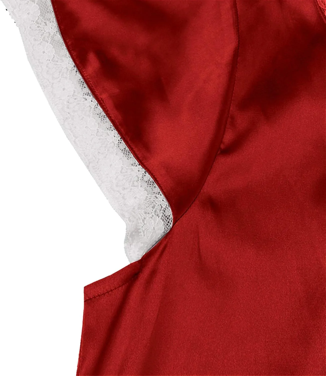 hlysgo Nightgowns for Women Plus Size Satin Pajama Lace Trim Short Sleeve V Neck Maxi Long Dress Loungewear Nightwear