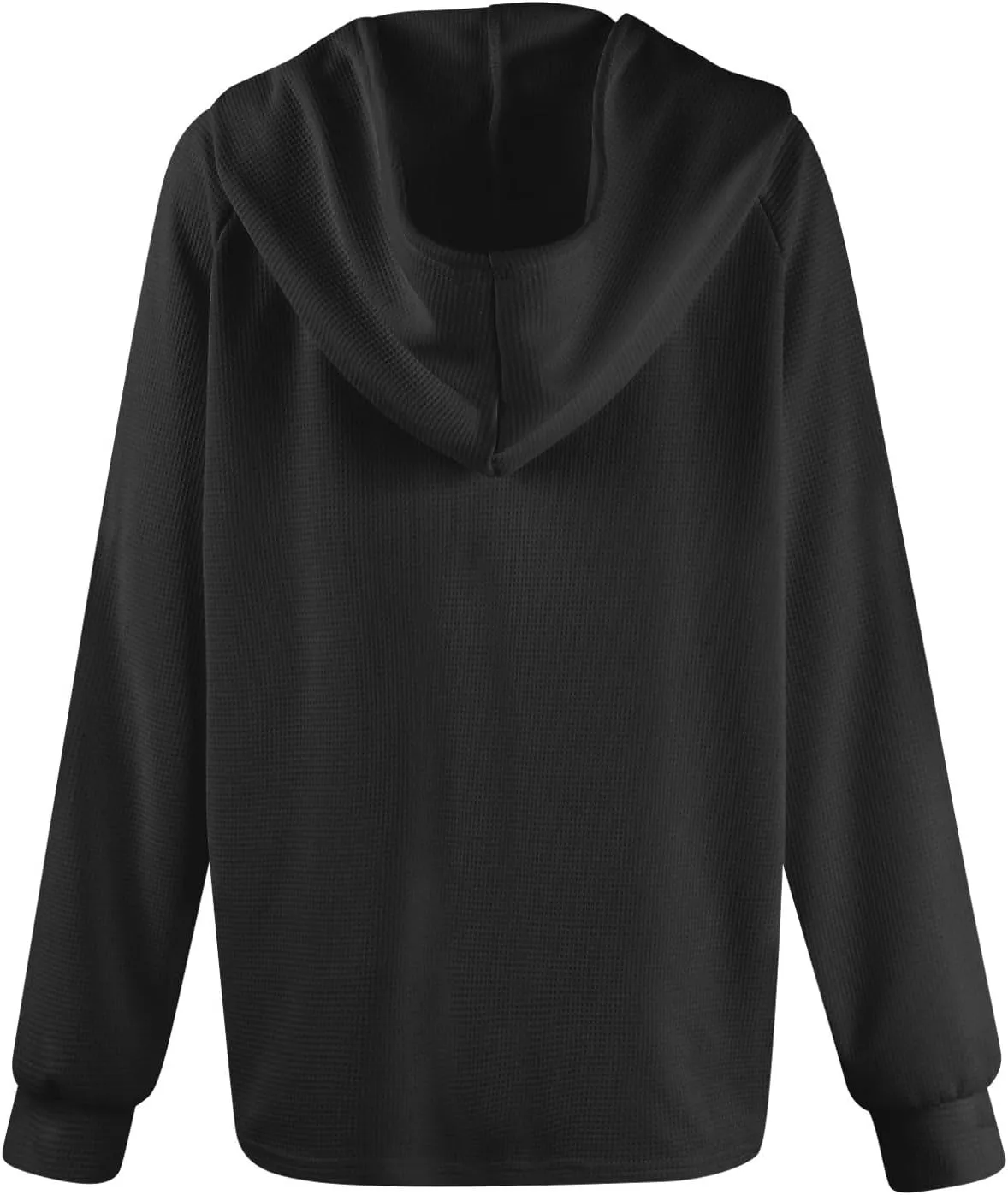 Hoodies for Women Button V Neck Waffle Knit Tops Raglan Long Sleeve Shirts Fall Casual Comfy Pullover Sweatshirt