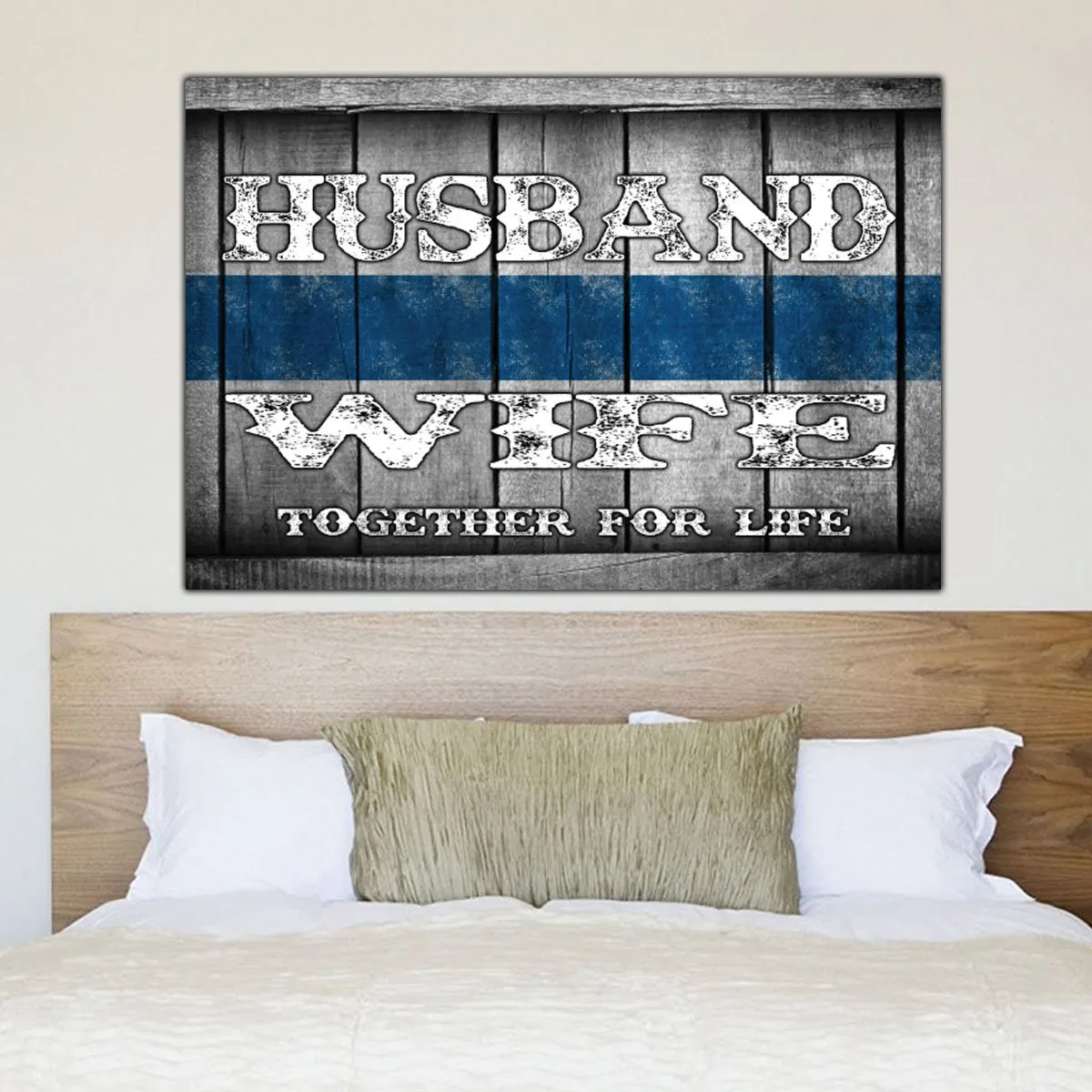Husband and Wife Thin Blue Line Canvas