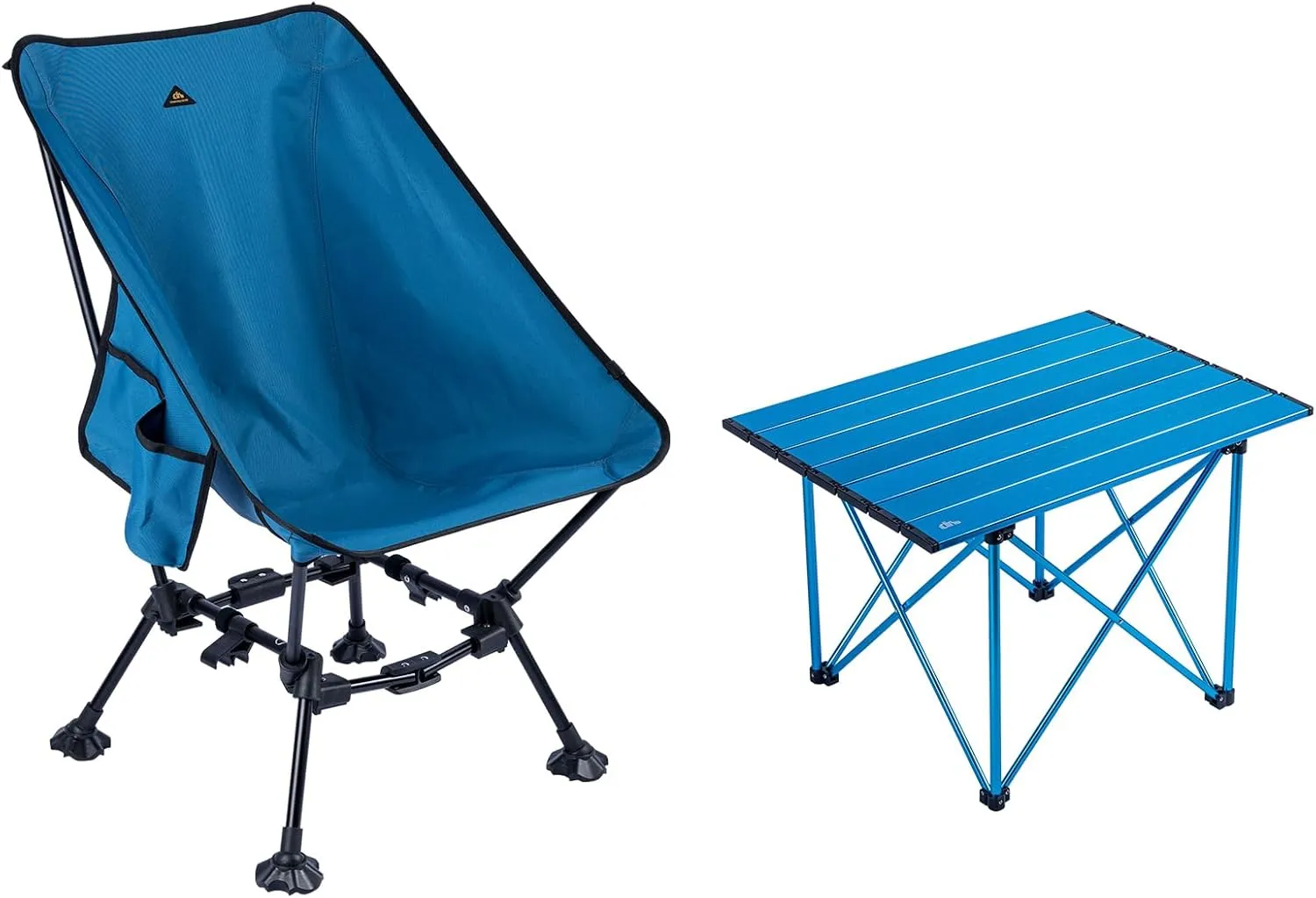 iClimb 1 Ultralight Folding Table and 1 Two-Heights Light Compact Anti-Sinking Chair Bundle, Ultralight Compact for Adults Outdoor Camping Beach Concert Motorcycling Travelling
