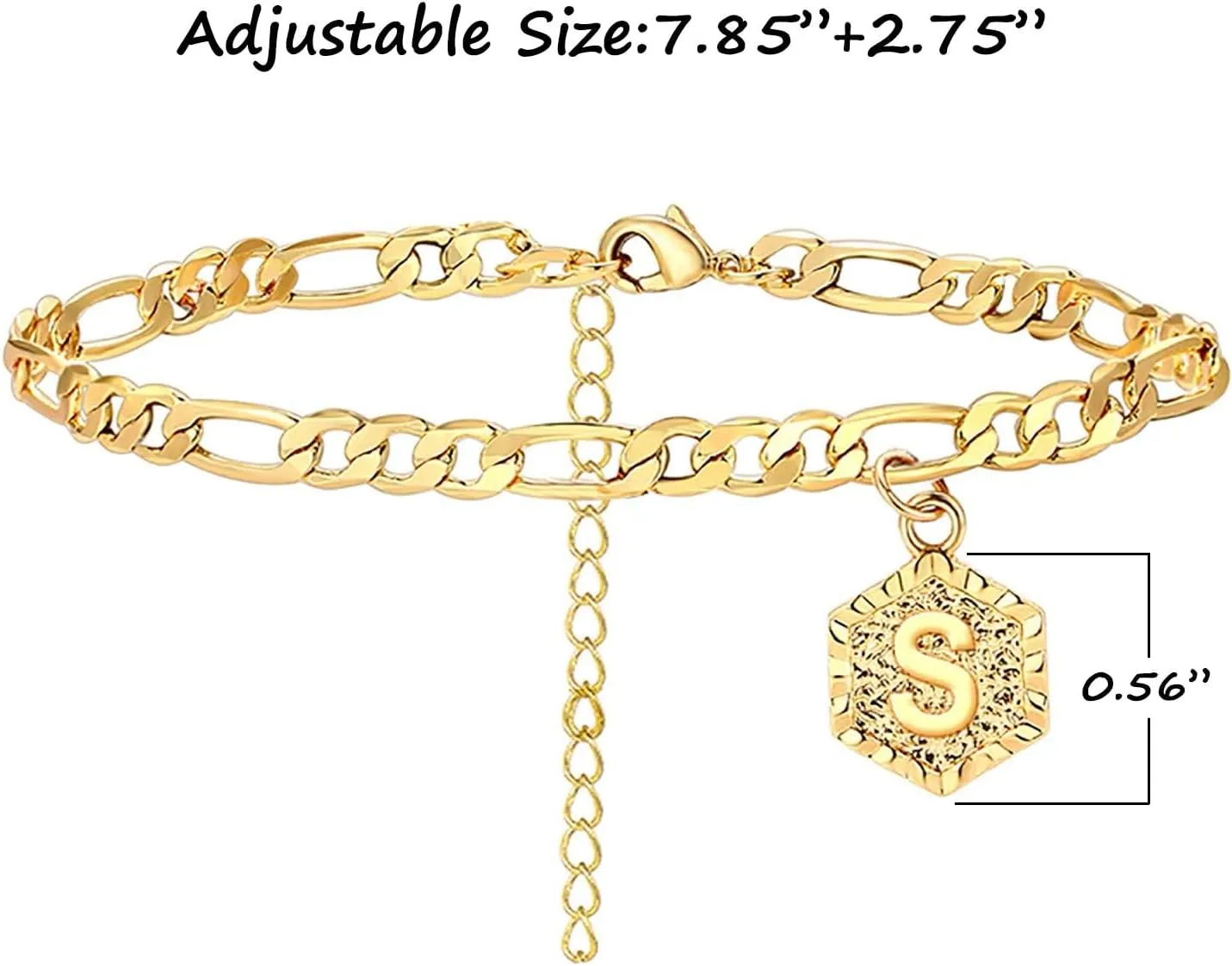 Initial Ankle Bracelets for Women Gold Anklets for Women Trendy Summer Beach Vacation Jewelry Cuba Paperclip Anklets Dainty Link Chain Anklets Foot Jewelry