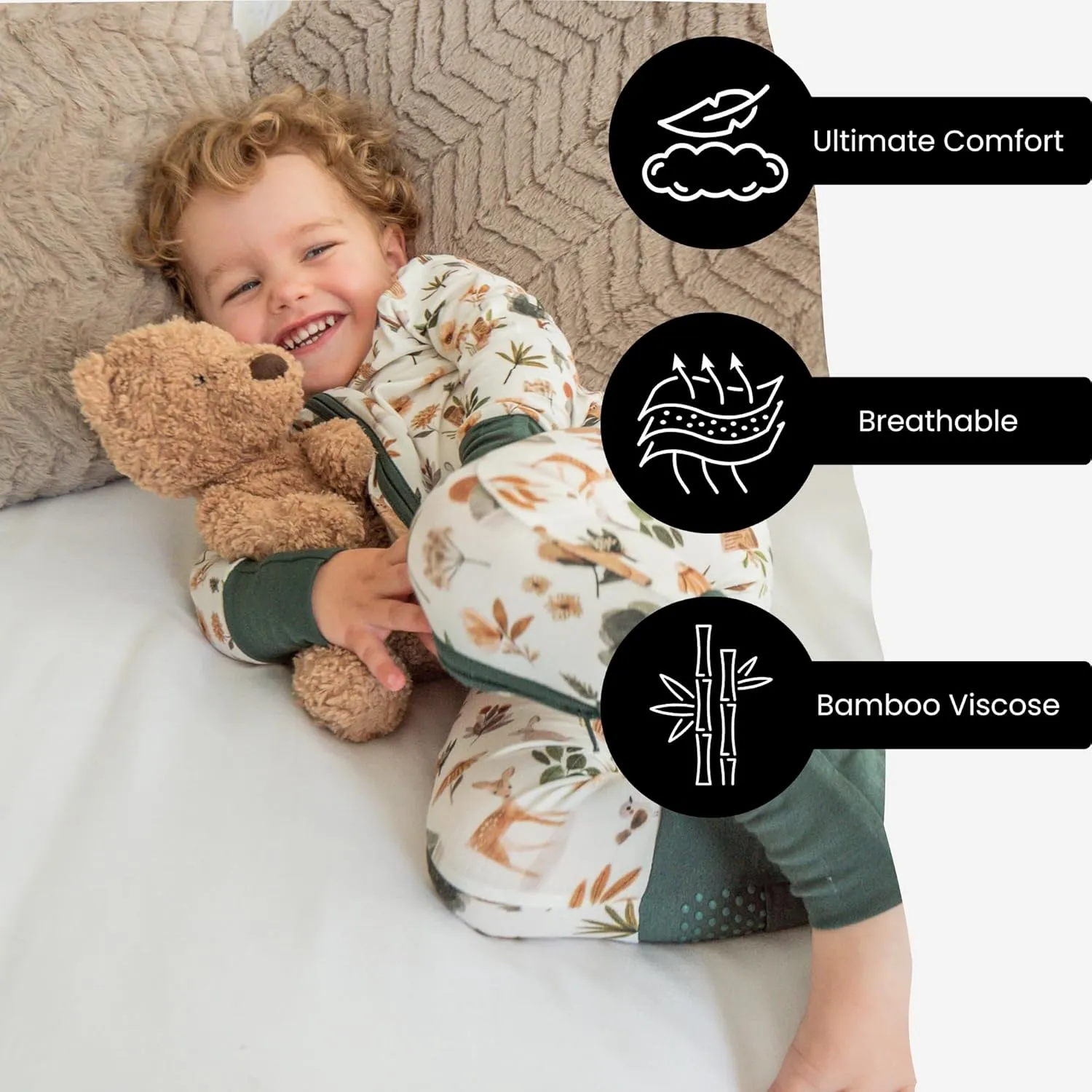ITSY BITSY BOUTIQUE Viscose Bamboo Baby Pajamas - Boys and Girls Footie Sleeper Convertible 2-Way Zipper Sleeper