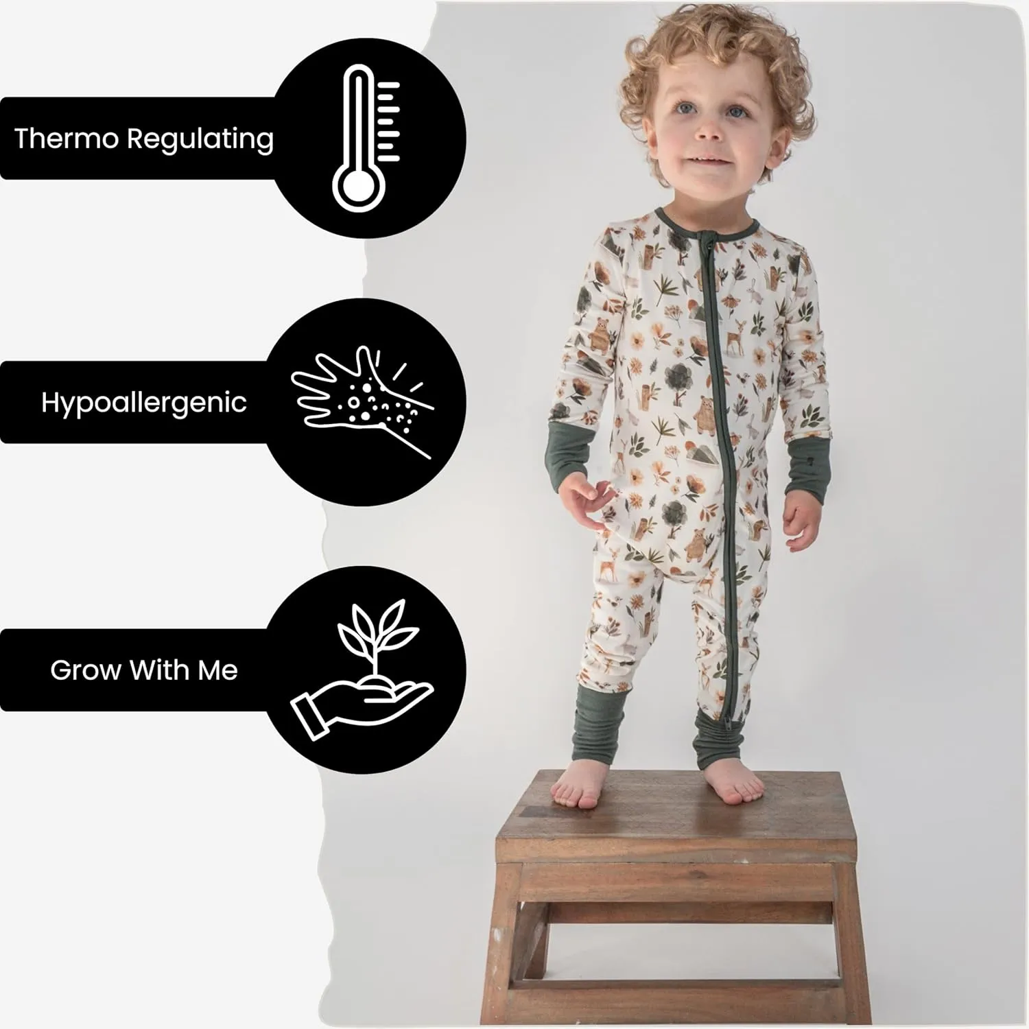 ITSY BITSY BOUTIQUE Viscose Bamboo Baby Pajamas - Boys and Girls Footie Sleeper Convertible 2-Way Zipper Sleeper