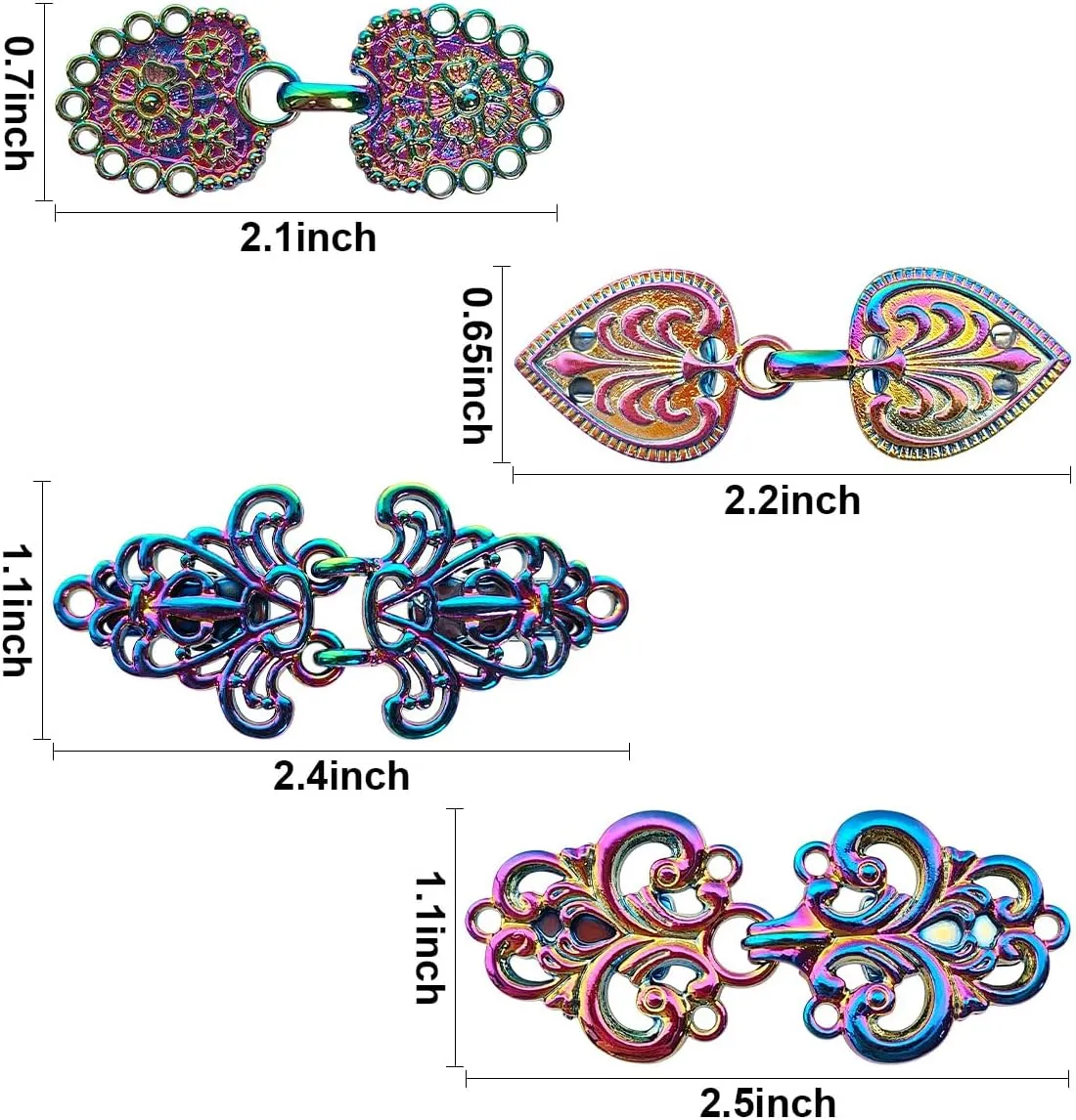 J.CARP Dress Clips Sweater Clips Shawl Clips for Women, Vintage Cardigan Clip, Girls Brooch Clips for Clothing Pack of Four