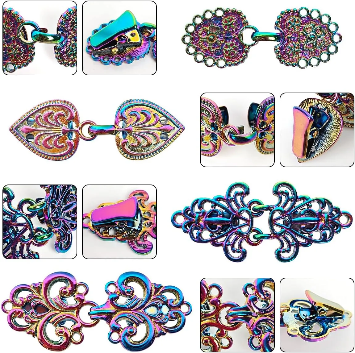 J.CARP Dress Clips Sweater Clips Shawl Clips for Women, Vintage Cardigan Clip, Girls Brooch Clips for Clothing Pack of Four