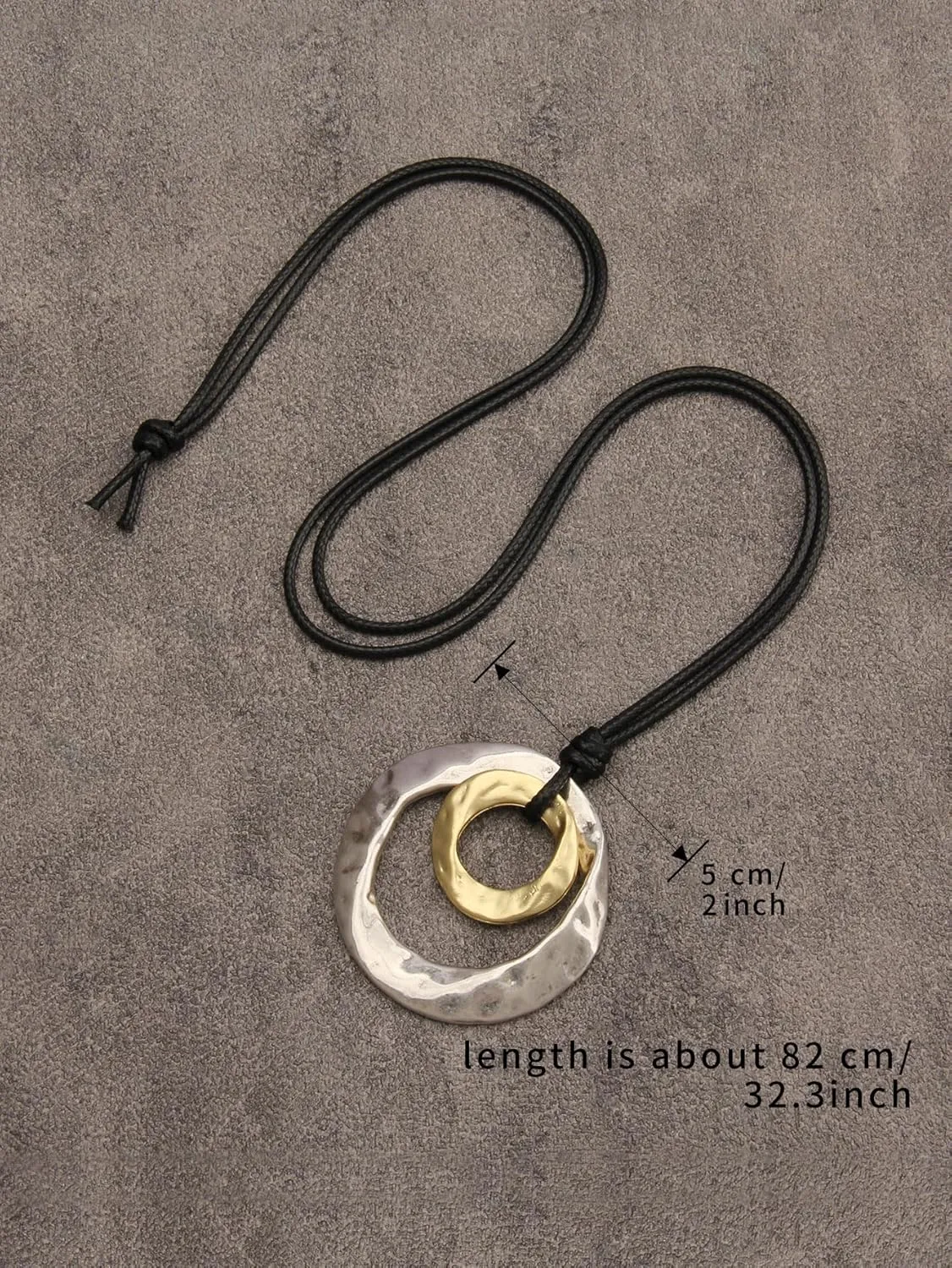 Jeilwiy Leather Necklace For Women Funky Necklace Choker String Cord Necklace with Pendant Boho Style Jewelry