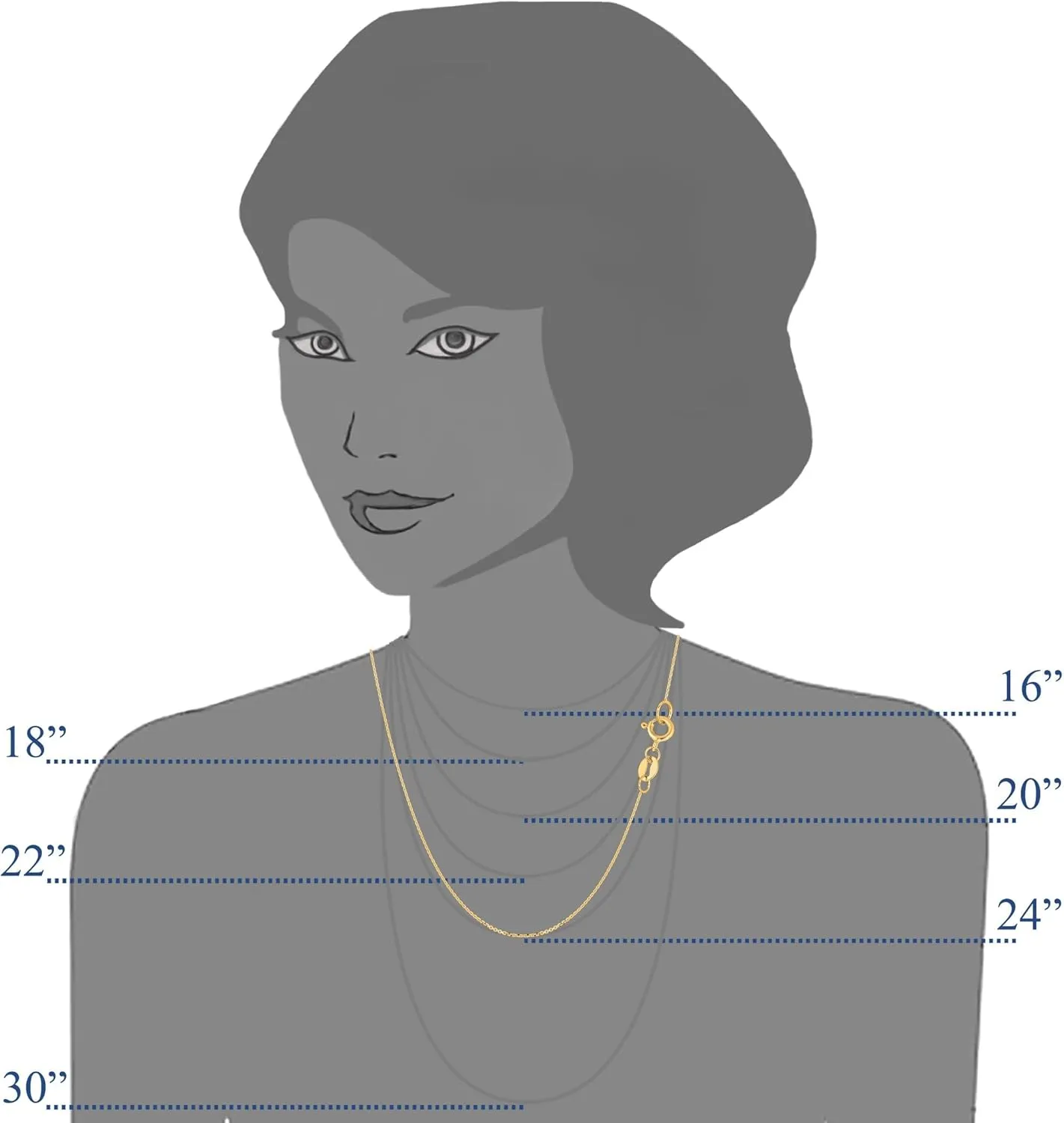 Jewelry Affairs 14k Yellow Gold Cable Link Chain Necklace, 0.8mm