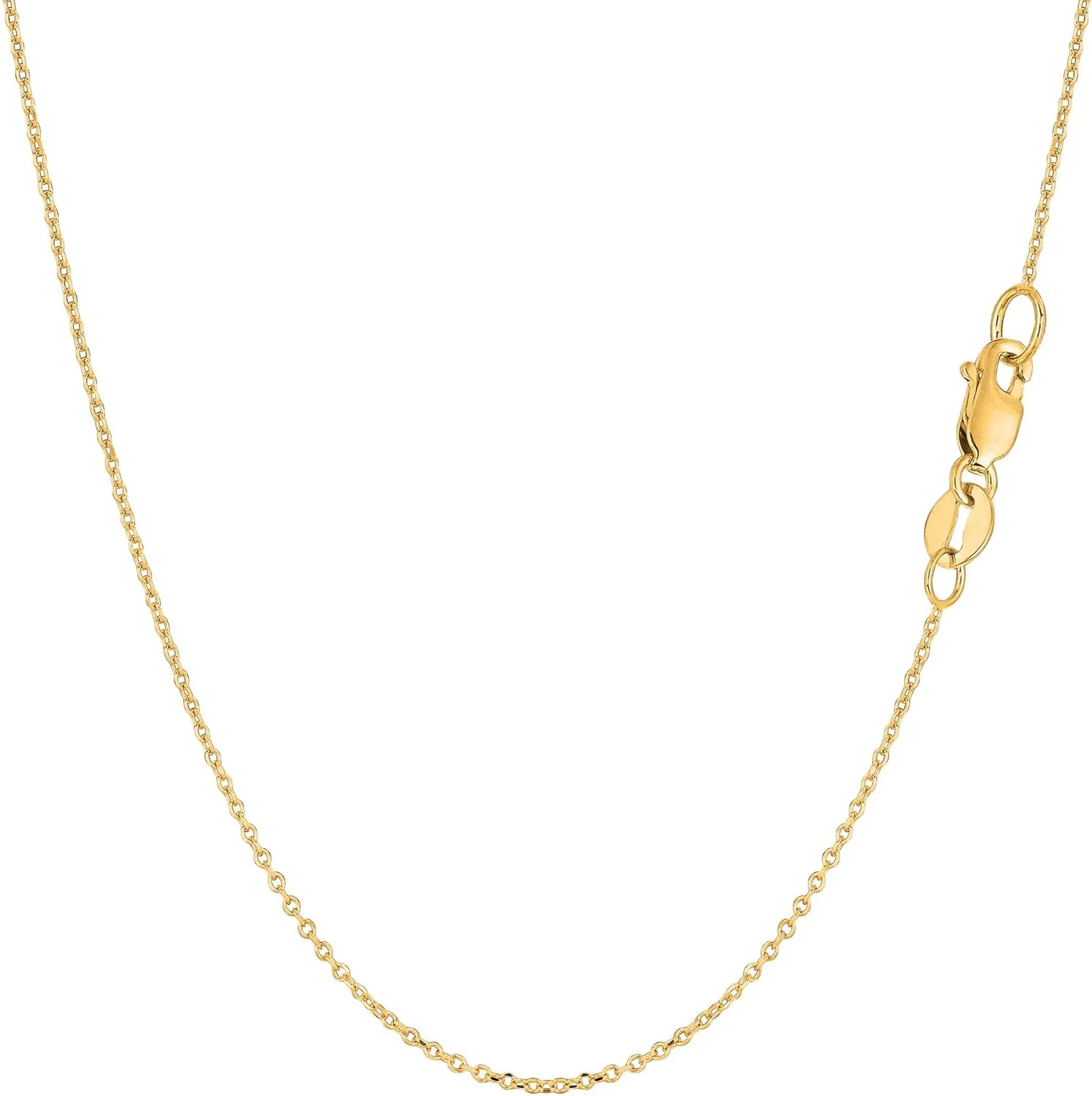 Jewelry Affairs 14k Yellow Gold Cable Link Chain Necklace, 0.8mm