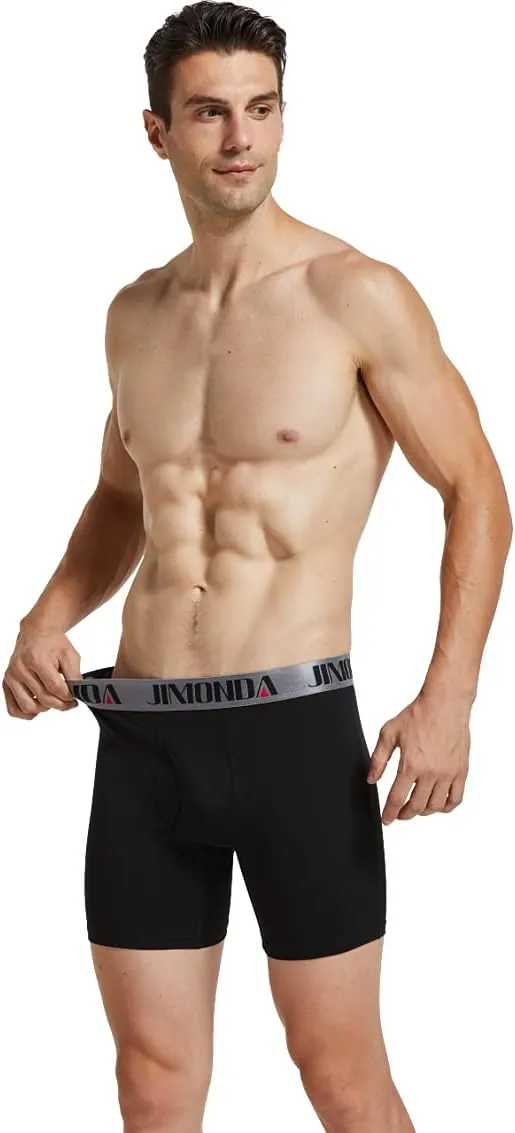 Jimonda Soft Underwear Pack Mens Breathable Bamboo Rayon & Copper Fibre Boxer Briefs Fly Front with Pouch