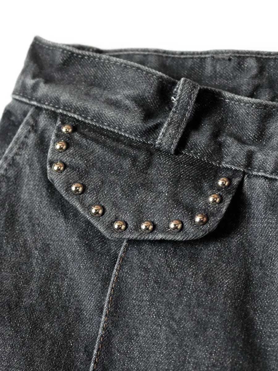 Kapital 14oz Black Denim Boogie Day Buggy Pants