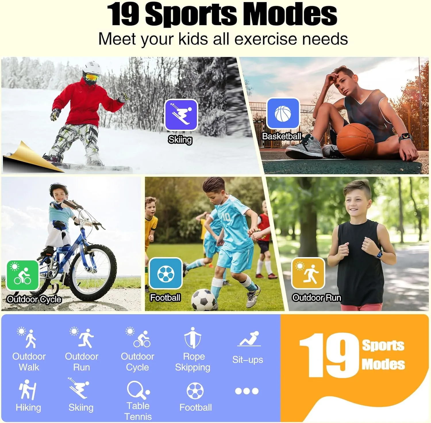 Kids Watch for Girls Boys with IP68 Waterproof, Girls Watch with 19 Sports Modes, Sleep Tracking, Pedometer, Stopwatch, Kids Activity Tracker, Birthday Gifts for Girls Age 6-15 Years Old