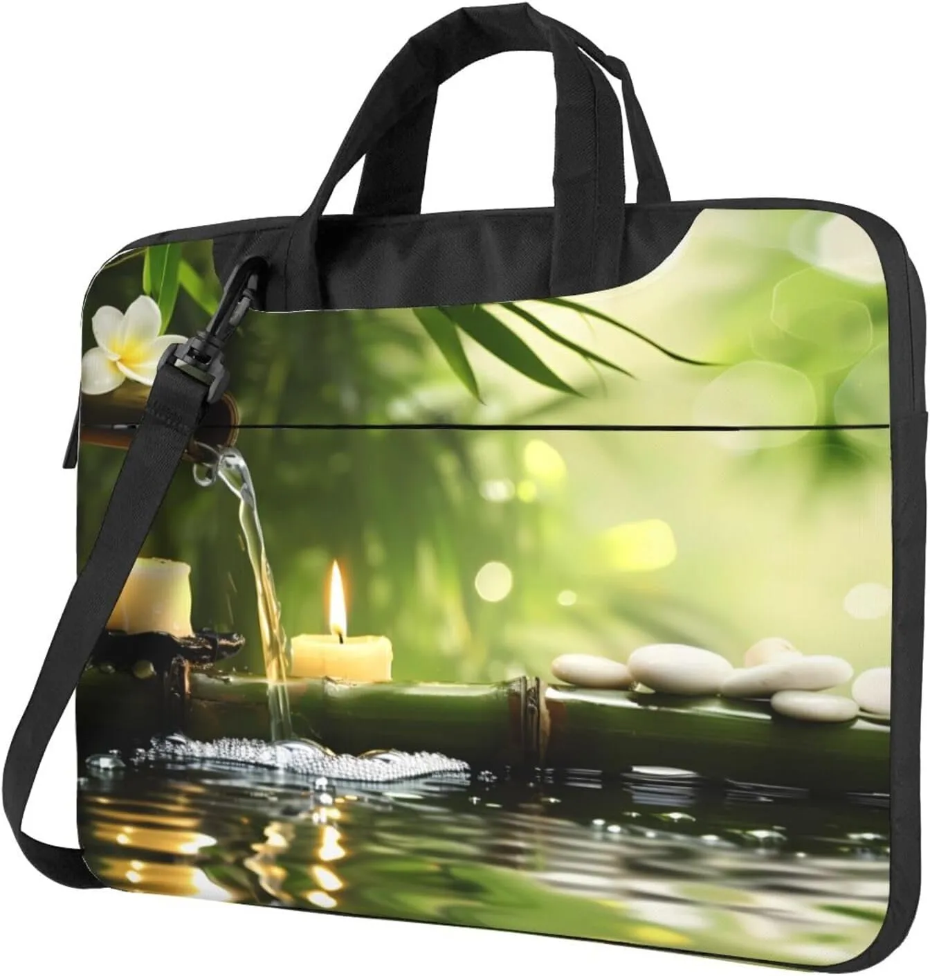 Laptop Bag Case Japanese Zen Bamboo Leaf Computer Messenger Shoulder Bag Laptop Sleeve Briefcase