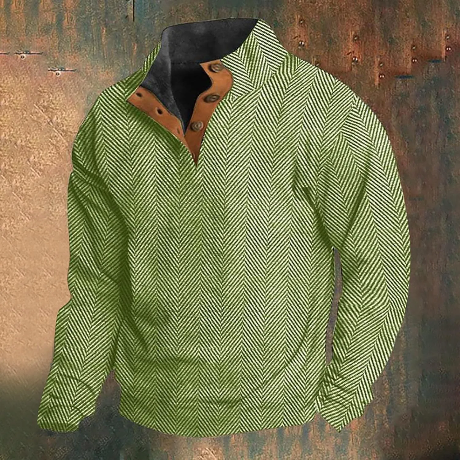 LCMTWX Long Sleeve Sweatshirts Collar Button Sweatshirt 1/4 Top Button Long Sleeve Jacket Outdoor Fashion Sweater Henry