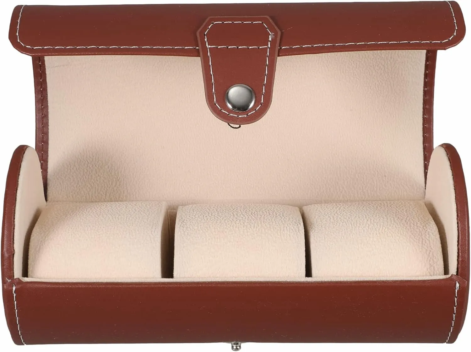 LIFKOME Portable Leather Watch Storage Case Slot Scratch Organizer for Travel Outdoor Use Stylish Brown Watch Container Protective Design