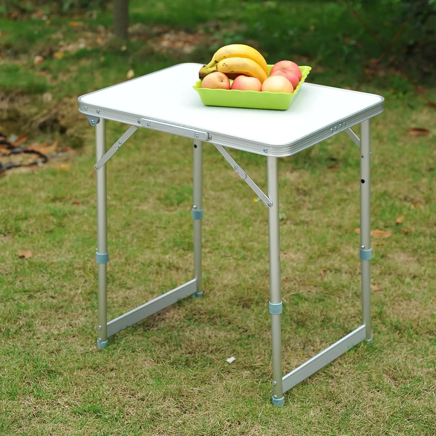 Lightweight Portable Folding Camping Table for Versatile Outdoor Fun, Height Adjustable, for Camping and Picnics, Grey and Silver
