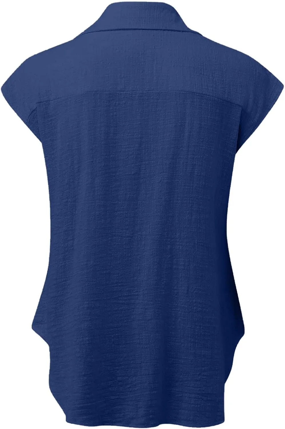 Linen Shirts for Women Trendy Button Down V Neck Shirt Summer Collared Short Sleeve Boho Tops Casual Blouses