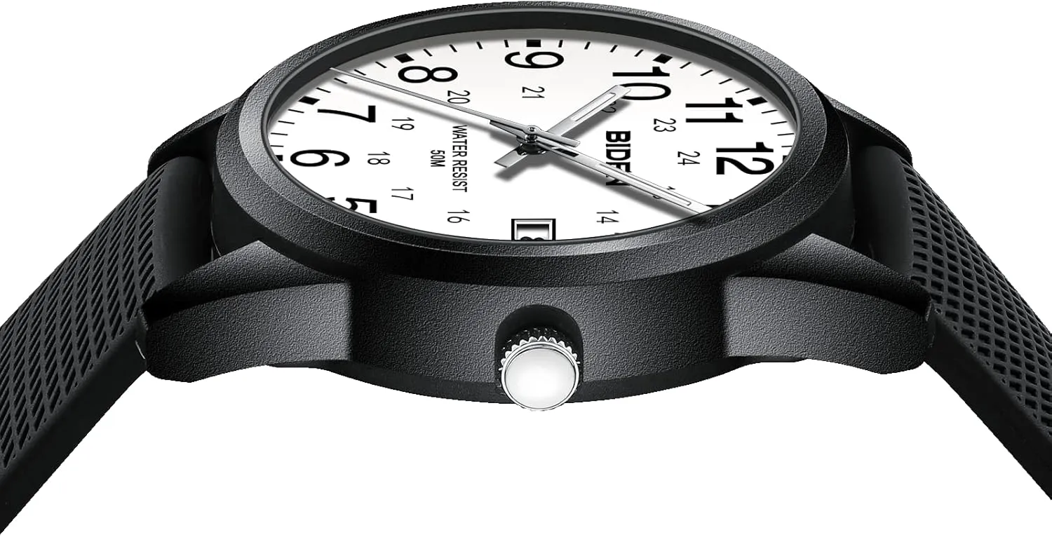 LN LENQIN Mens Watches Analog Quartz Sports Unisex 30M Waterproof Nurse Watch for Men Women Medical Professionals Military Time with Second Hand Glowing Easy to Read Dial