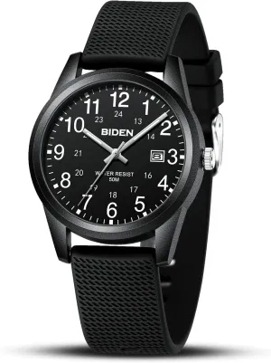LN LENQIN Mens Watches Analog Quartz Sports Unisex 30M Waterproof Nurse Watch for Men Women Medical Professionals Military Time with Second Hand Glowing Easy to Read Dial