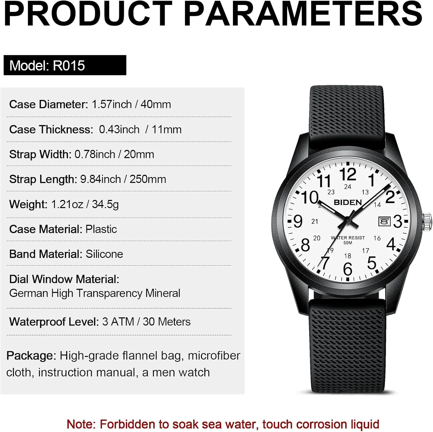 LN LENQIN Mens Watches Analog Quartz Sports Unisex 30M Waterproof Nurse Watch for Men Women Medical Professionals Military Time with Second Hand Glowing Easy to Read Dial