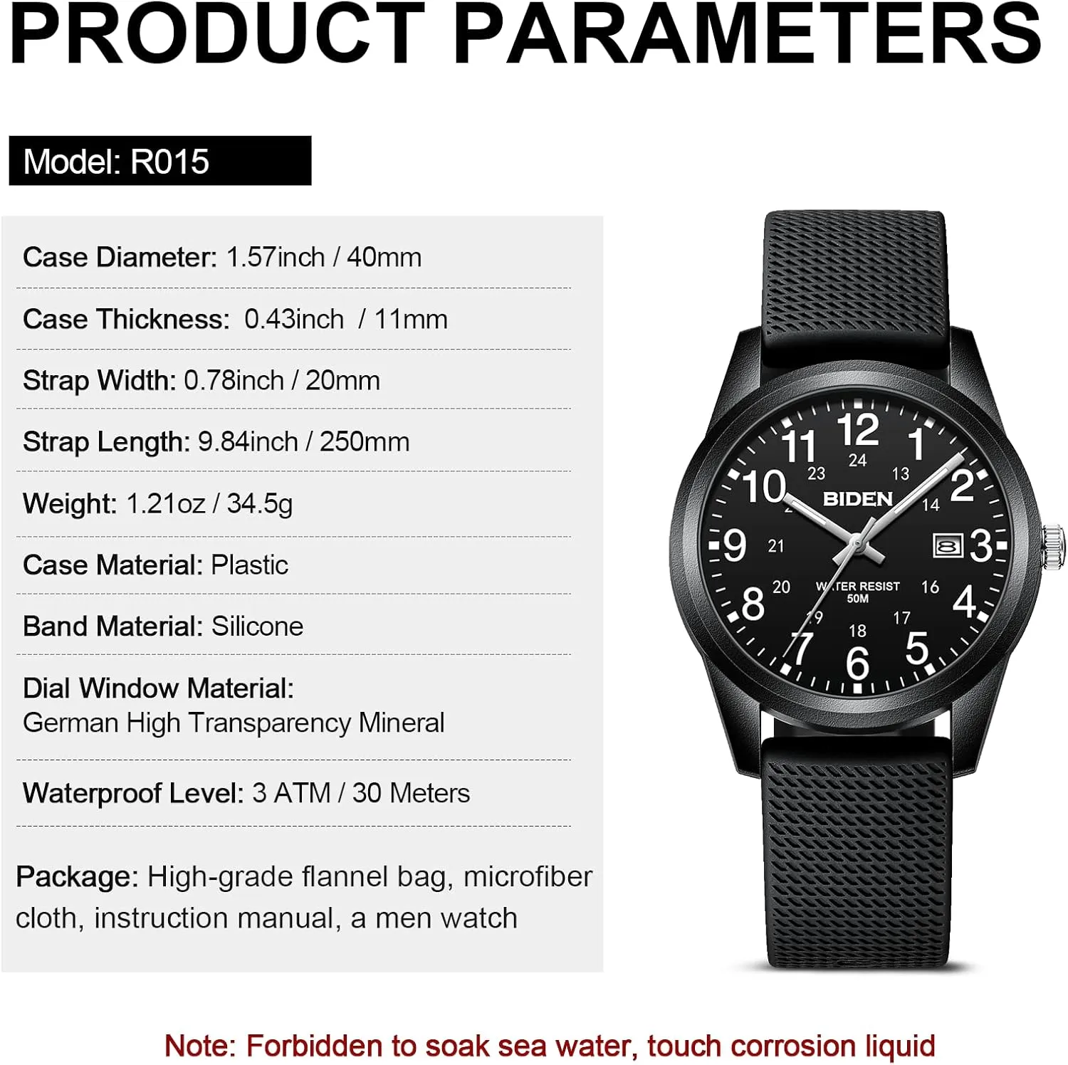 LN LENQIN Mens Watches Analog Quartz Sports Unisex 30M Waterproof Nurse Watch for Men Women Medical Professionals Military Time with Second Hand Glowing Easy to Read Dial