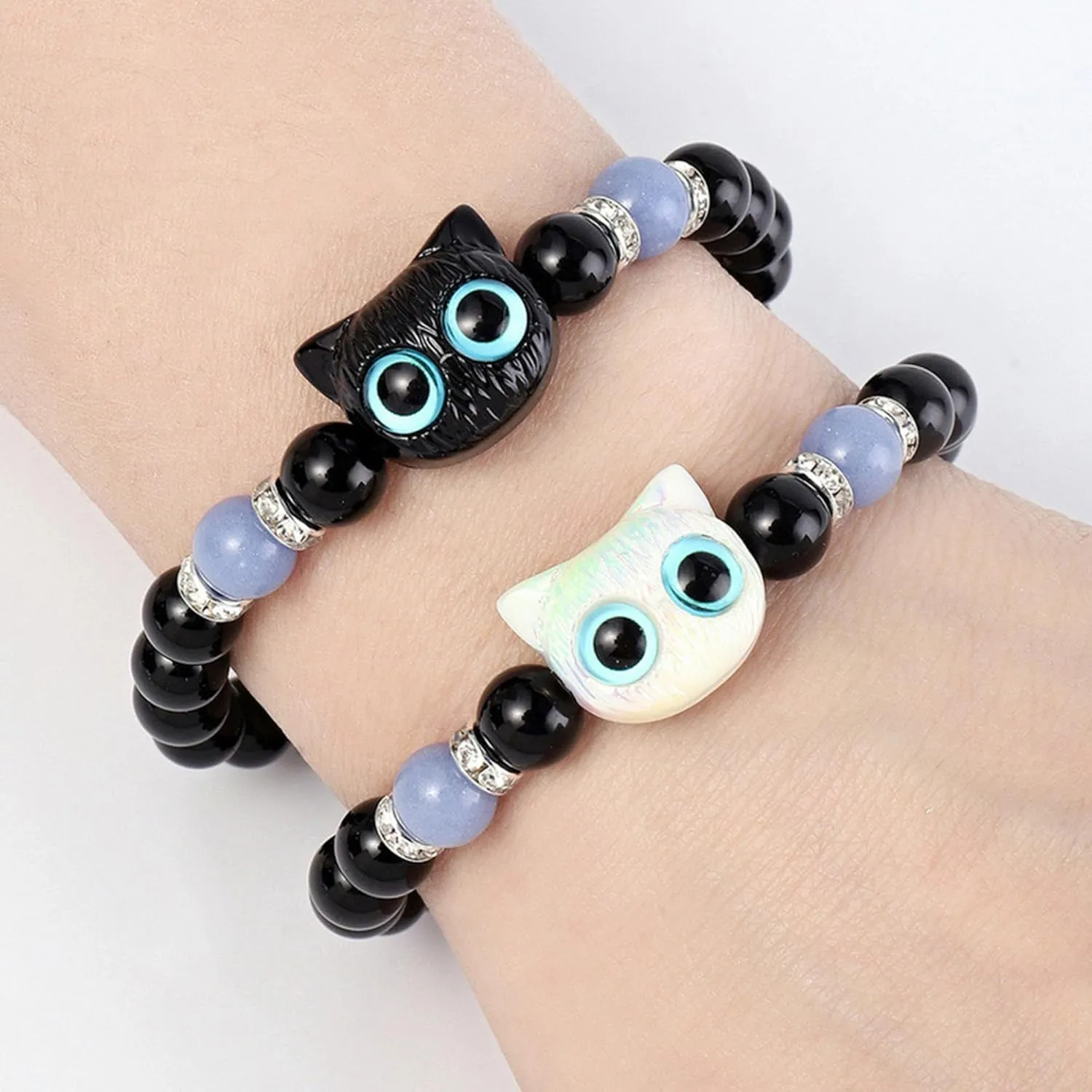 Luminous Cat Bracelets, Cute Beaded Bracelet, Resin Hand Chain Craftsmanship Comfortable Fit Jewelry Gift for Women