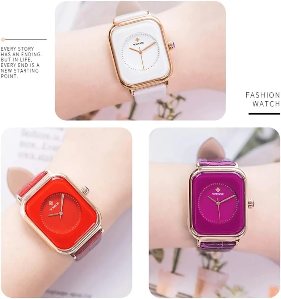 MASTOPWomen Quartz Watches Leather Waterproof Analog Classic Business Rectangle Fashion Minimalist Wrist Watch