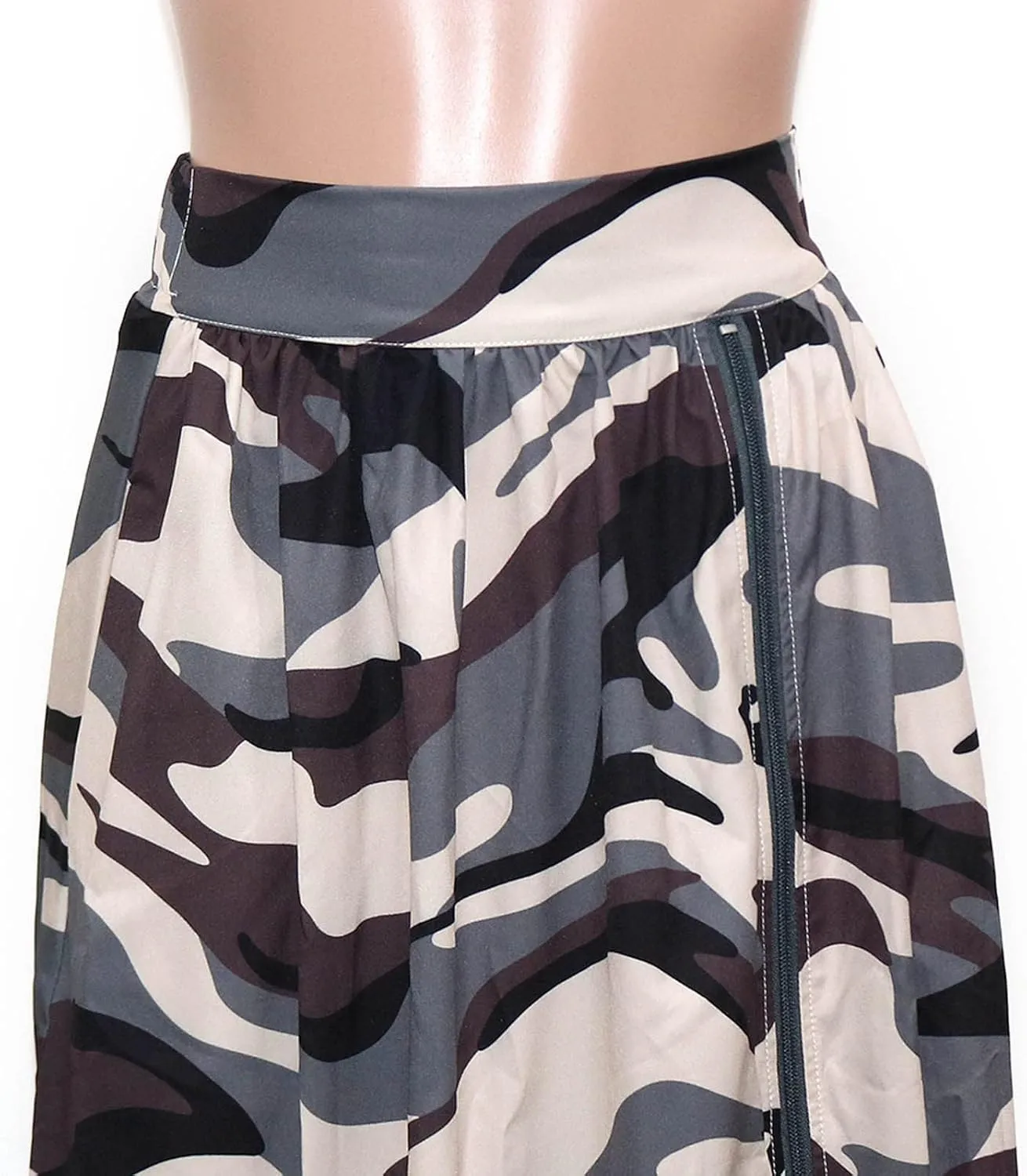 Maxi Skirts for Women High Slit Denim Hip-Wrapped Skirt Floral Print Long Jean Skirts Trendy Sexy Camo Flowy Skirt