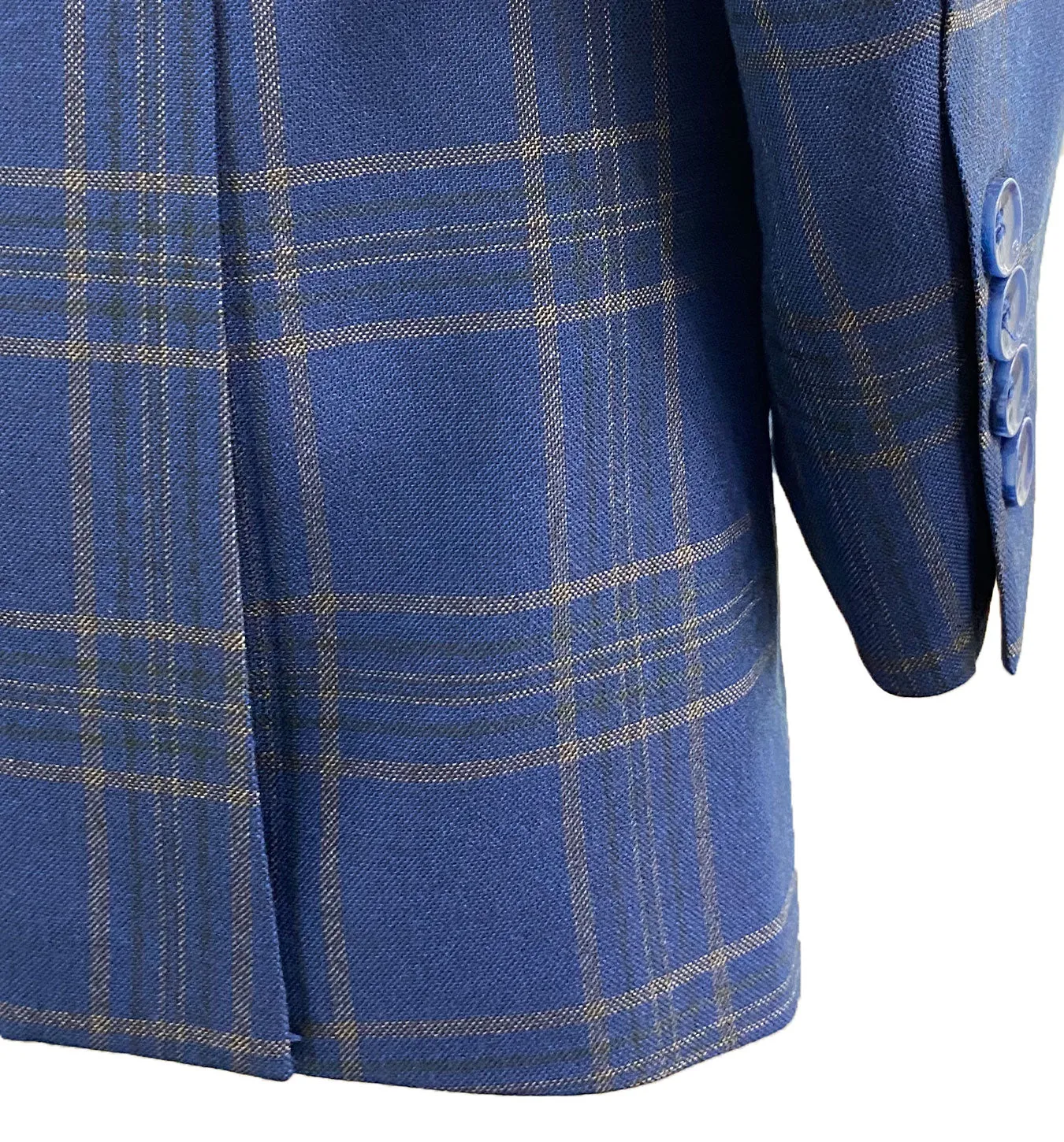 Mazari Windowpane Vested Modern Fit Suit - Paris Blue 2034
