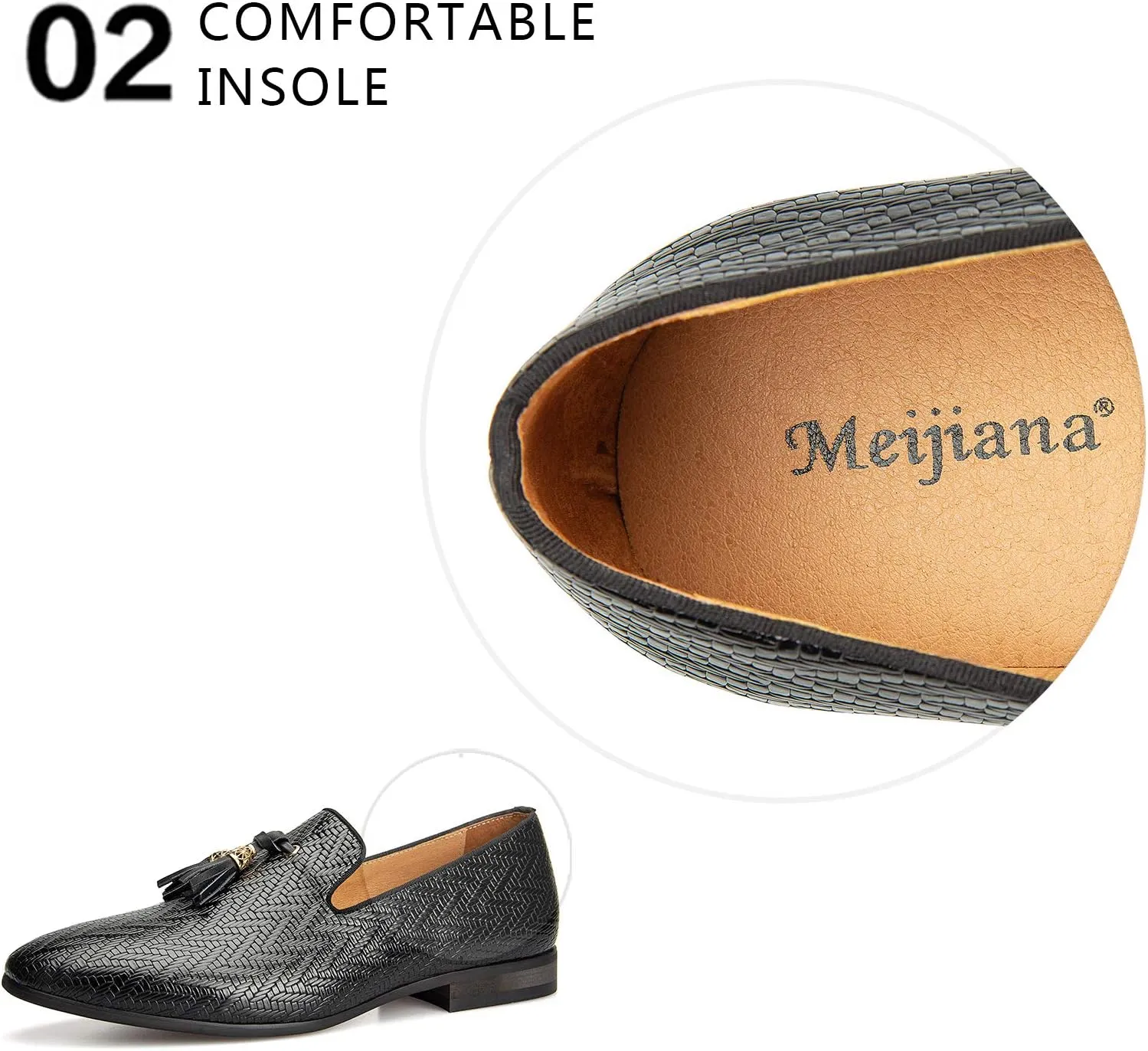 Meijiana Mens Loafers Wedding Dress Shoes Slip-On Loafers for Men Tuxedo Suit Shoes