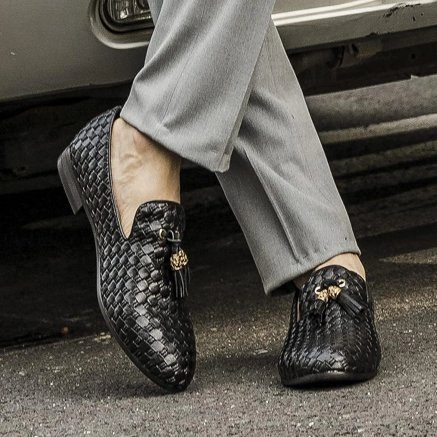 Meijiana Mens Loafers Wedding Dress Shoes Slip-On Loafers for Men Tuxedo Suit Shoes