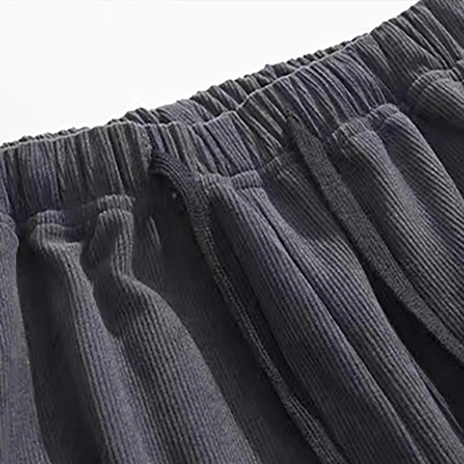 Men Corduroy Cargo Pant Casual Baggy Sweatpant Drawstring Elastic Waist Straight Leg Relaxed Fit Trouser with Pockets