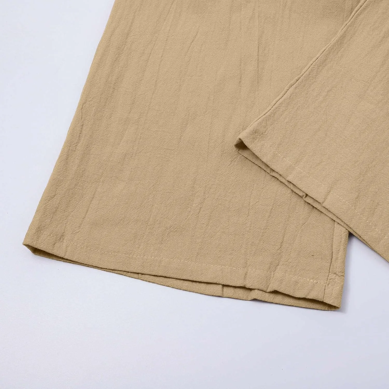 Men Linen Pants with Pockets Plus Size Beach Casual Pants Summer Vacation Open Bottom Slacks Solid Relaxed Trousers