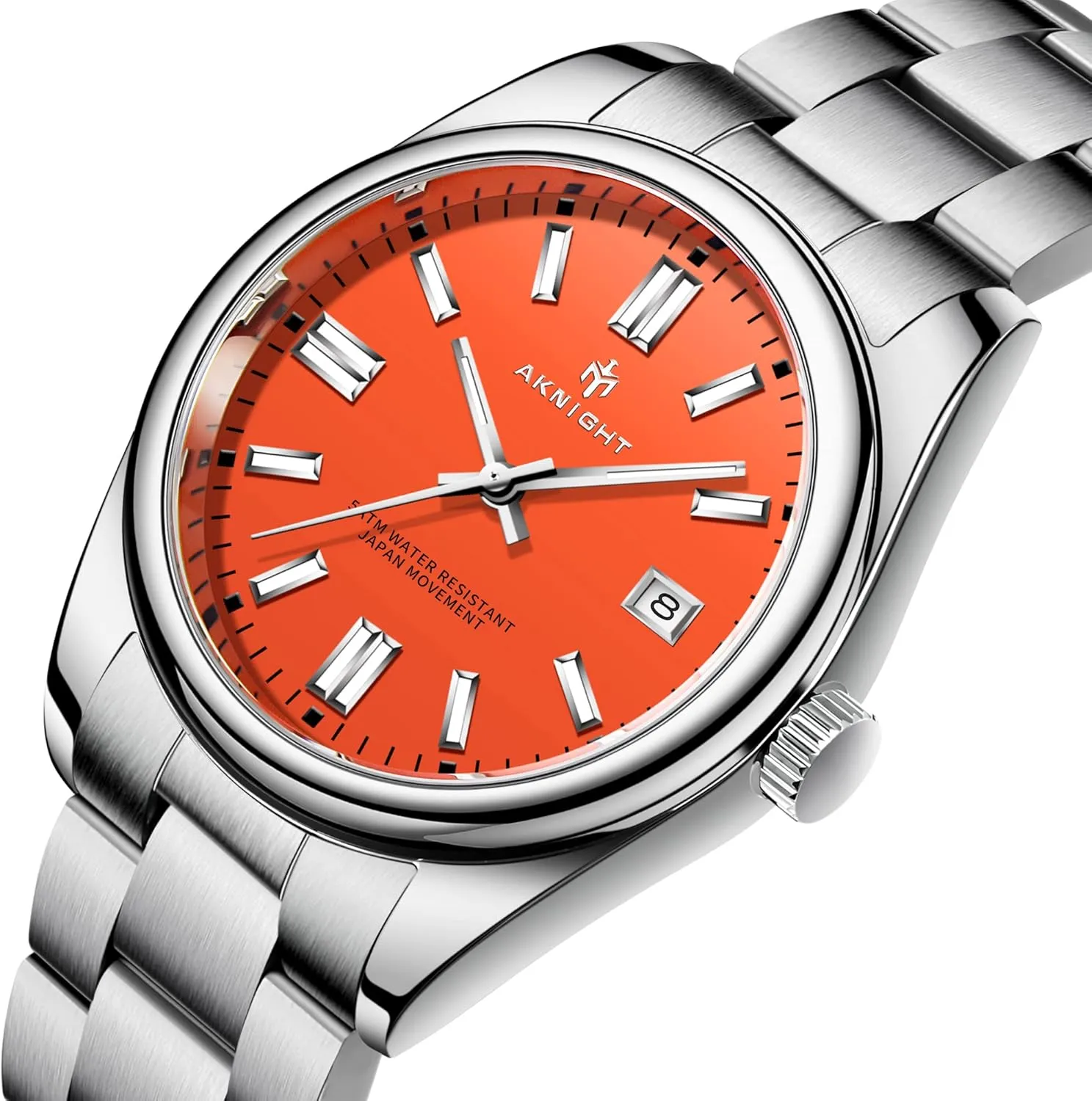 Men Watch Waterproof Stainless Steel Watch for Men Analog Chronograph Fashion Watch, Easy Read Men Dress Watch Luminous Watch Elegant Gift